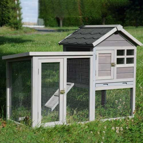 Clapier en bois pour lapin avec petit enclos Clapier en bois pour lapin avec petit enclos